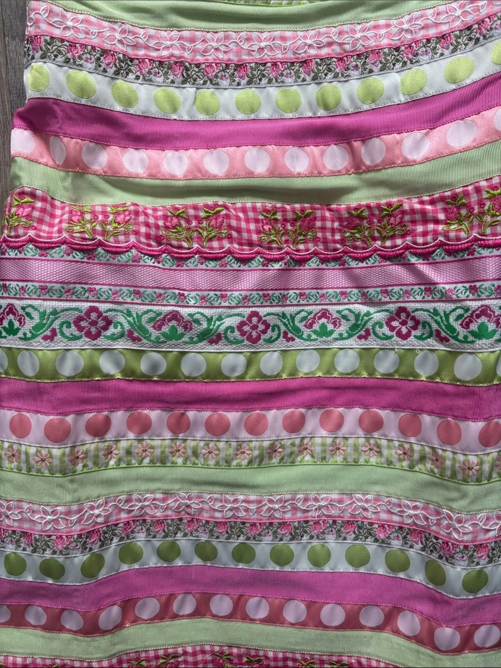 Lilly Pulitzer vintage Striped Strapless Summer Dress in Pink & Lime - Picture 2 of 5